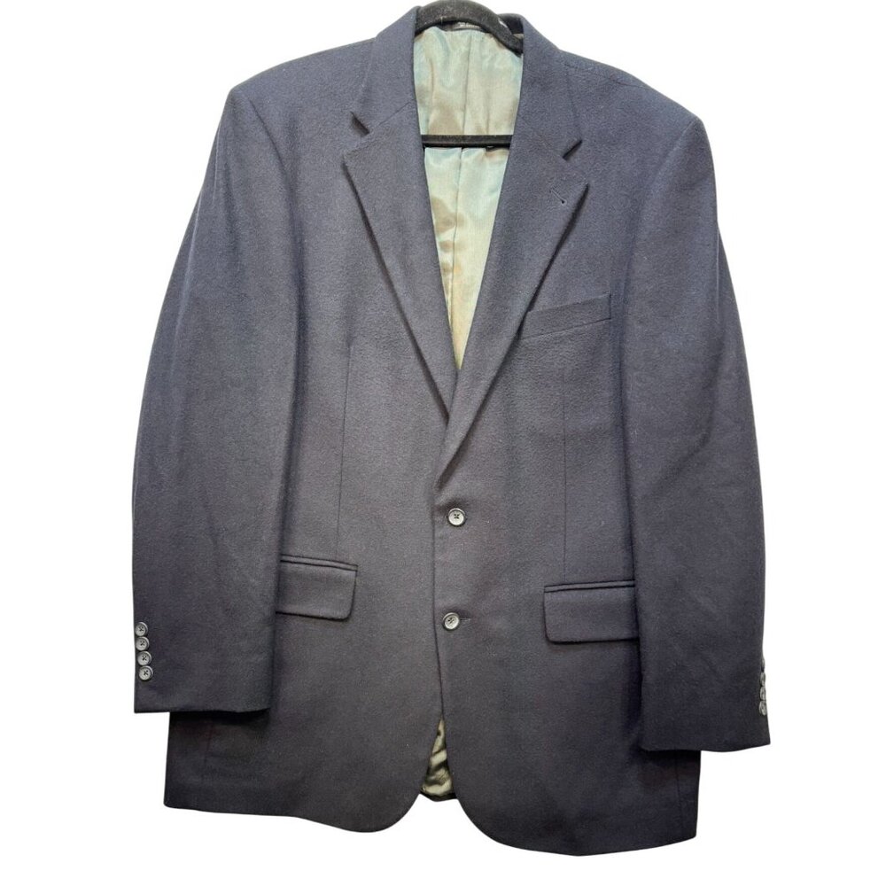 Oscar De La Renta Mens Wool & Cashmere Blazer Jacket 44L Black